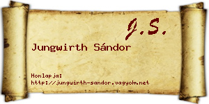 Jungwirth Sándor névjegykártya